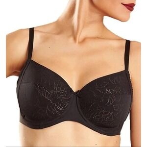 Chantelle 34DDDD / 34G Black Jacquard Full Coverage Underwire Unlined Bra 2755